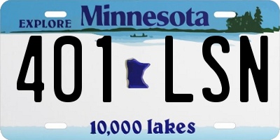 MN license plate 401LSN