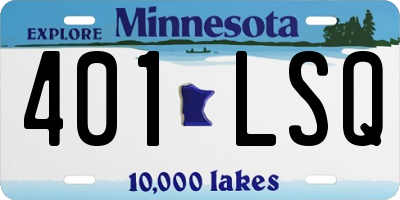 MN license plate 401LSQ