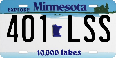 MN license plate 401LSS