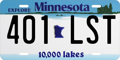MN license plate 401LST