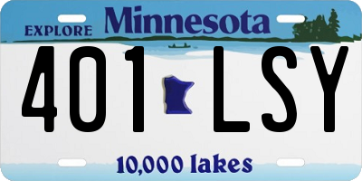 MN license plate 401LSY