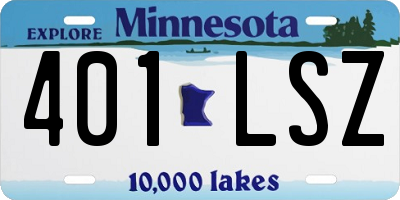 MN license plate 401LSZ