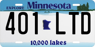 MN license plate 401LTD
