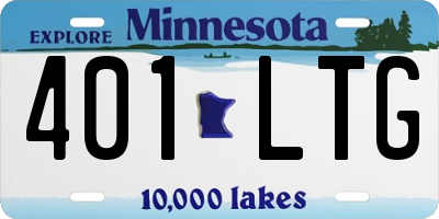 MN license plate 401LTG