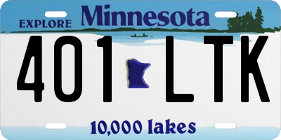 MN license plate 401LTK