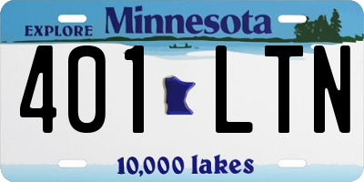 MN license plate 401LTN