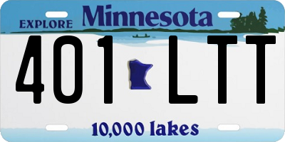 MN license plate 401LTT