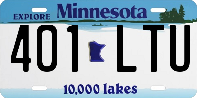 MN license plate 401LTU