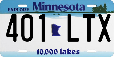 MN license plate 401LTX