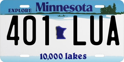MN license plate 401LUA