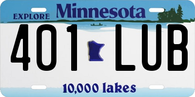 MN license plate 401LUB