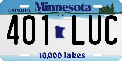 MN license plate 401LUC