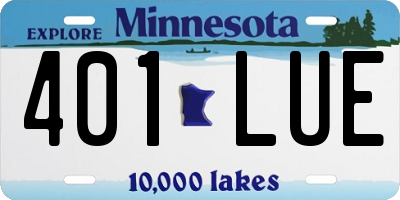 MN license plate 401LUE