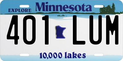 MN license plate 401LUM