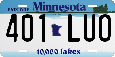 MN license plate 401LUO