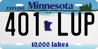 MN license plate 401LUP