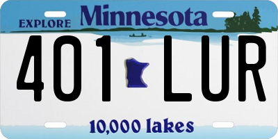MN license plate 401LUR