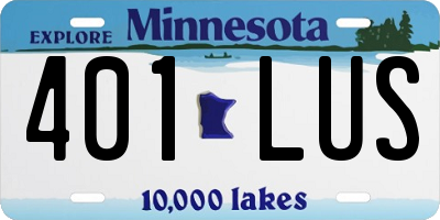 MN license plate 401LUS