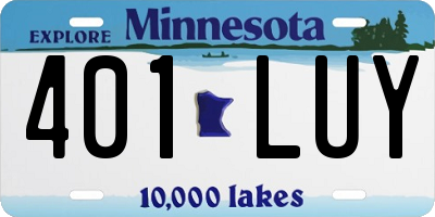 MN license plate 401LUY