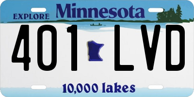 MN license plate 401LVD