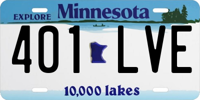 MN license plate 401LVE
