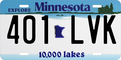 MN license plate 401LVK
