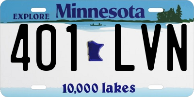 MN license plate 401LVN