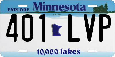 MN license plate 401LVP