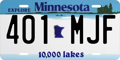 MN license plate 401MJF
