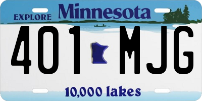 MN license plate 401MJG