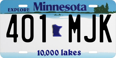 MN license plate 401MJK