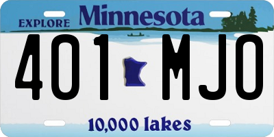 MN license plate 401MJO