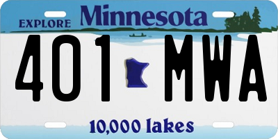 MN license plate 401MWA