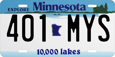 MN license plate 401MYS