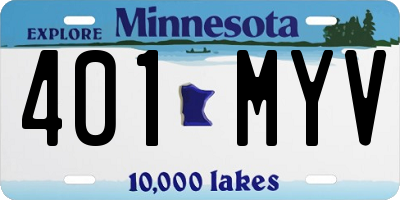 MN license plate 401MYV