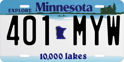 MN license plate 401MYW