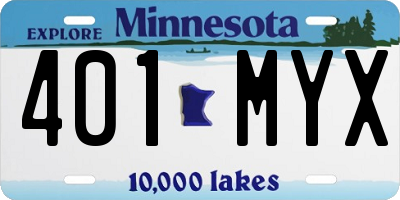 MN license plate 401MYX