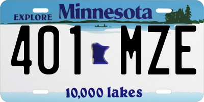 MN license plate 401MZE