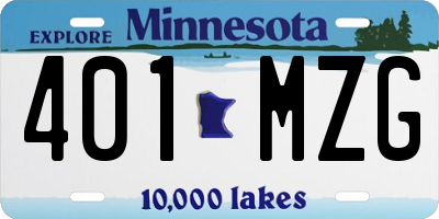 MN license plate 401MZG