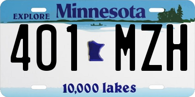 MN license plate 401MZH