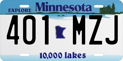MN license plate 401MZJ