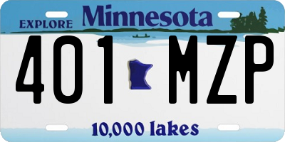 MN license plate 401MZP