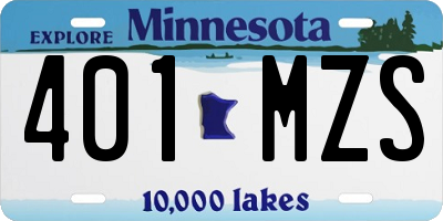 MN license plate 401MZS
