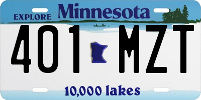 MN license plate 401MZT