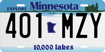 MN license plate 401MZY