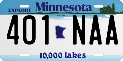 MN license plate 401NAA