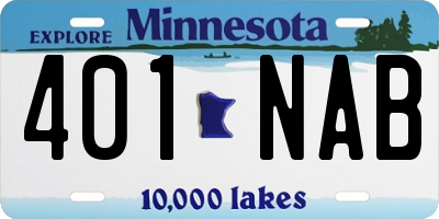 MN license plate 401NAB