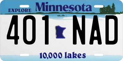 MN license plate 401NAD