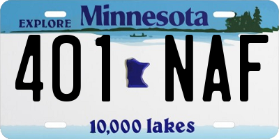 MN license plate 401NAF
