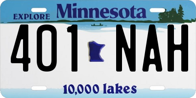 MN license plate 401NAH